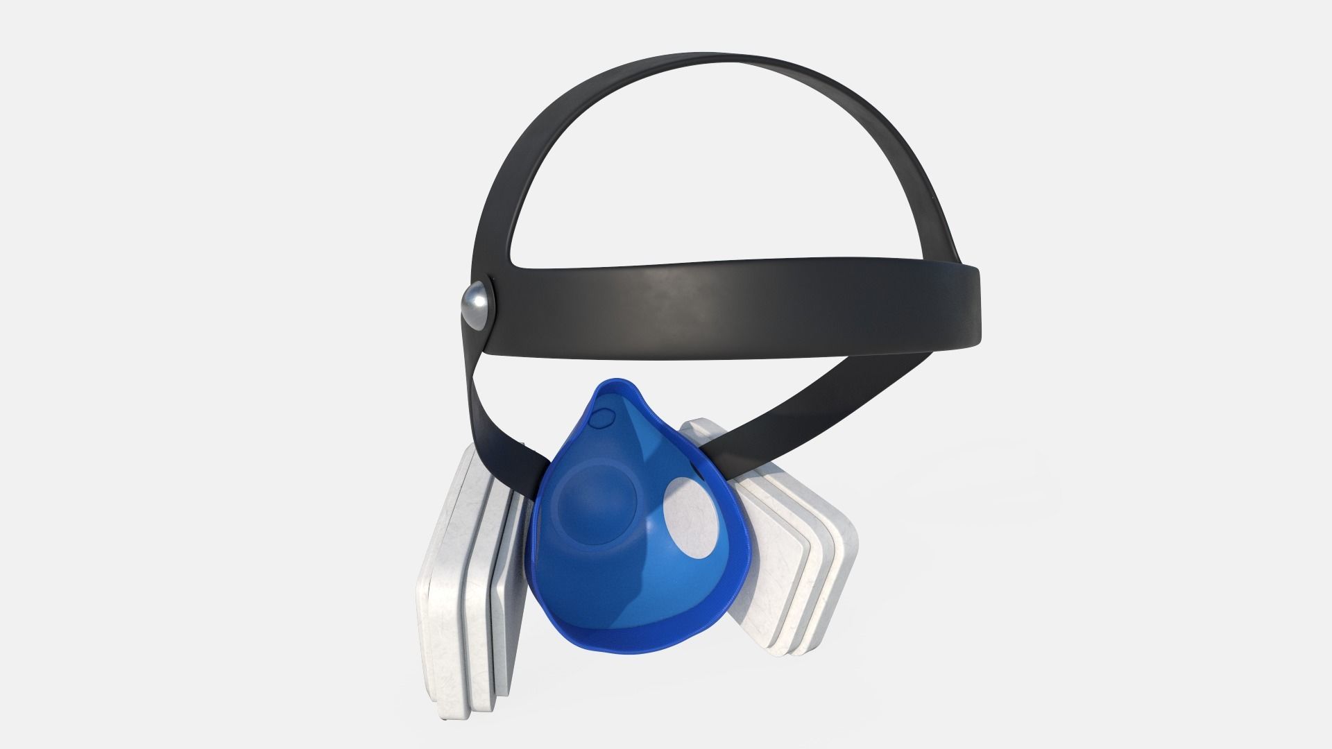 Safety Respiratory Mask Low-poly 3D model_9