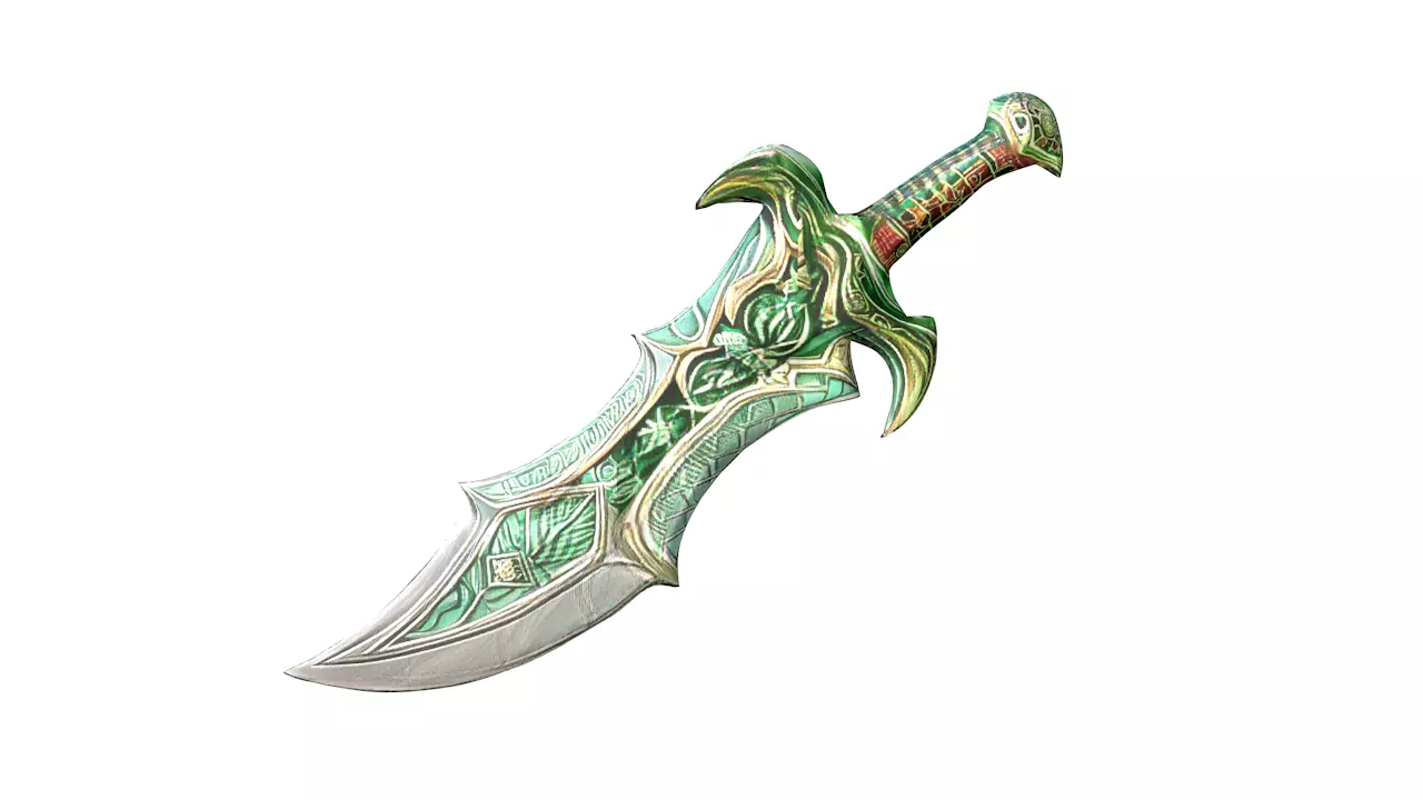 sword cartoon 3D model_0