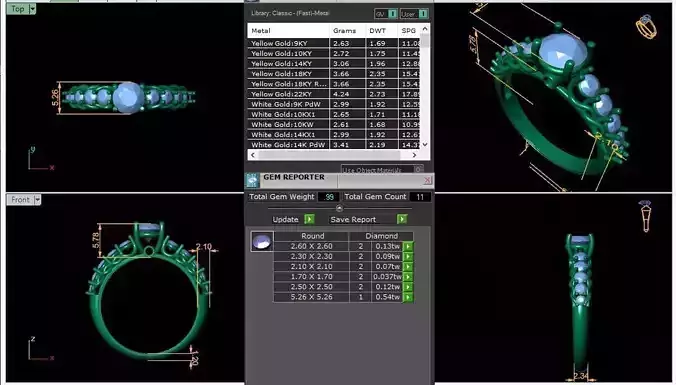 U Shape Solitaire Wedding Ring 3d Model