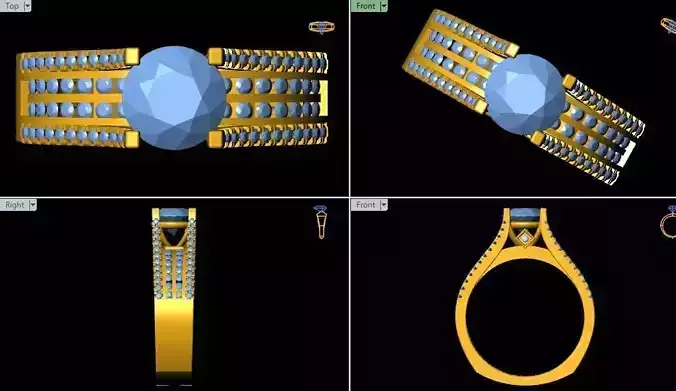 Diamond Solitaire Ring 3d Model