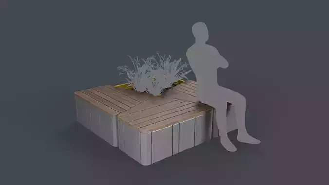 Modern Outdoor Bench 116 PBR Game Ready