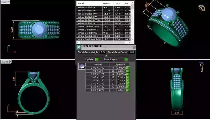 Big Women Wedding Ring 3d Model