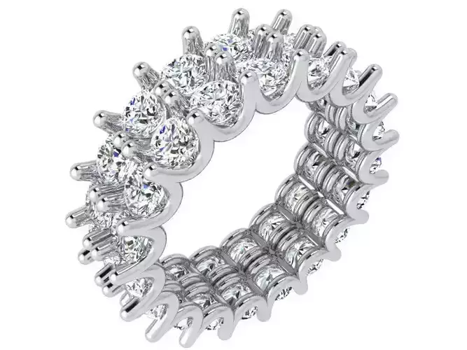 2-Row diamond ring 3536 3D print model 