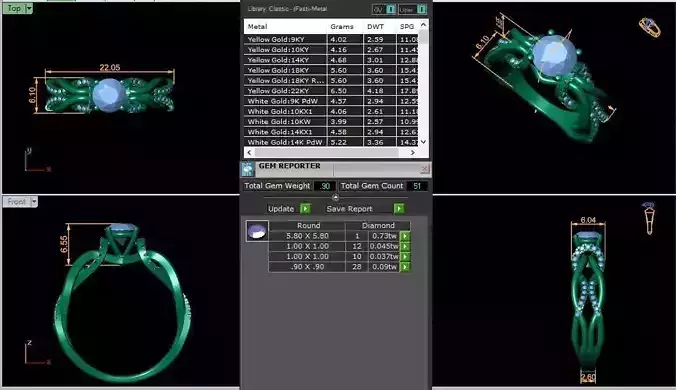 Dk02 Twist Solitaire Ring Model