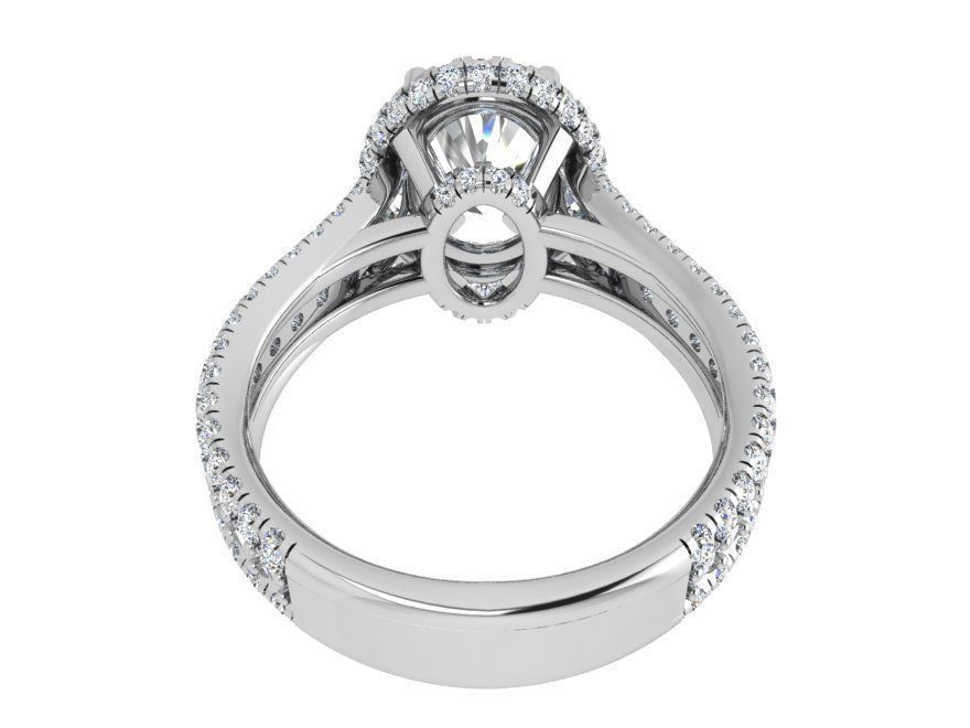 Cushion Halo Cathedral Twisted Ring 3537 3D print model 3D print model_3