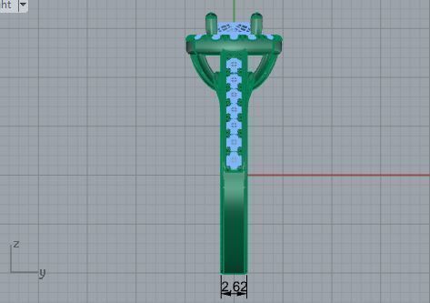 Square diamond ring 3538 3D print model 3D print model_6