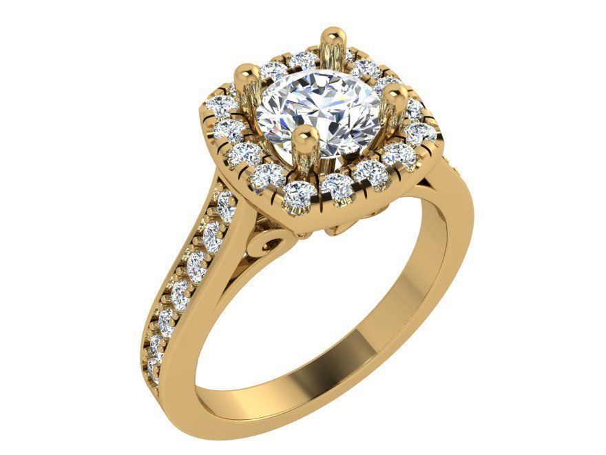 Square diamond ring 3538 3D print model 3D print model_1