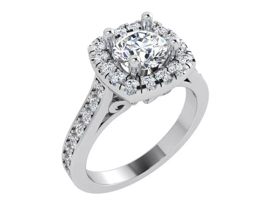 Square diamond ring 3538 3D print model 3D print model_0