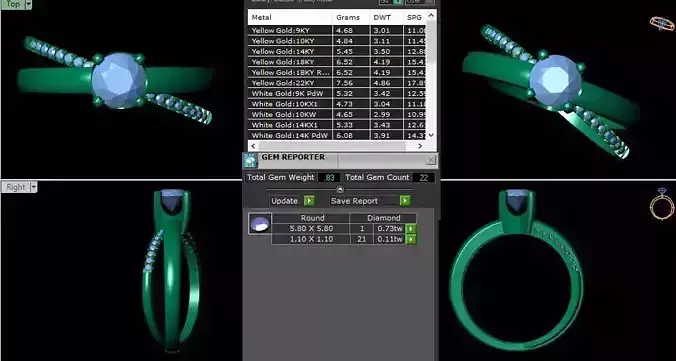 Twist Solitaire Diamond Ring 3d Model