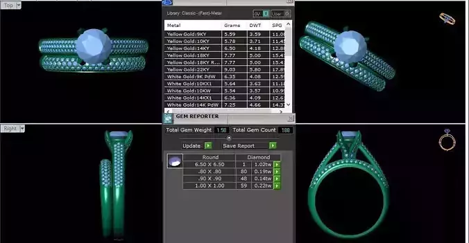 Solitaire Diamond Ring and Set Ring 3d Model