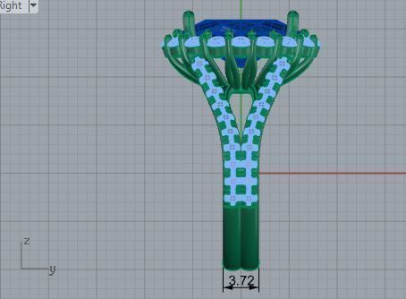 Oval blue stone diamond ring 3539 3D print model  3D print model_6