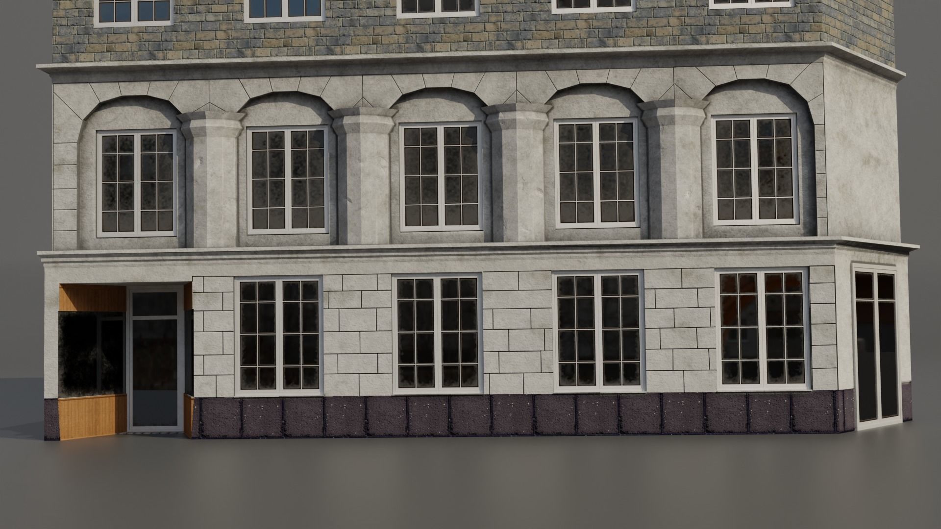 Classic European Building low poly Low-poly 3D model_6
