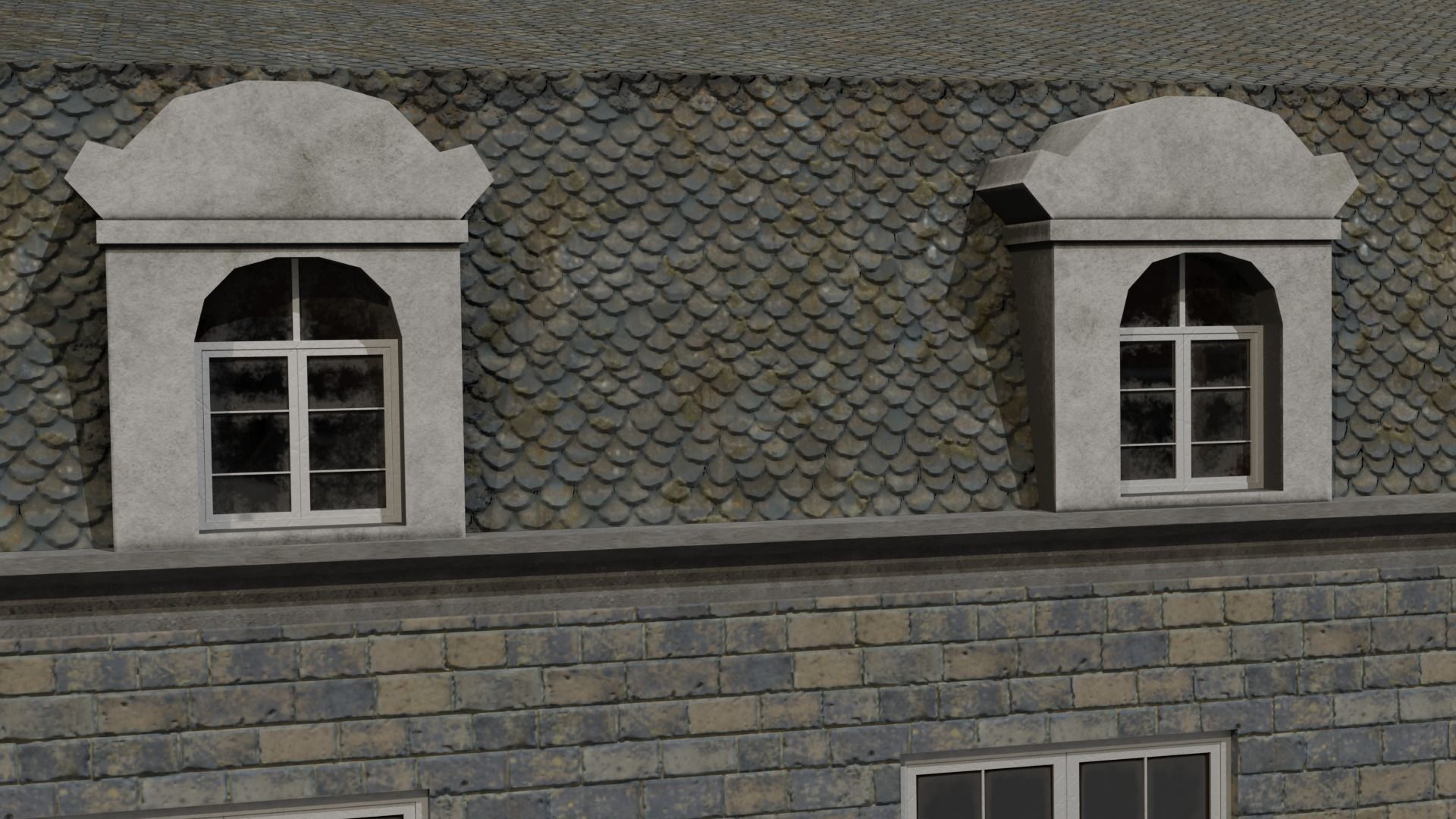 Classic European Building low poly Low-poly 3D model_8