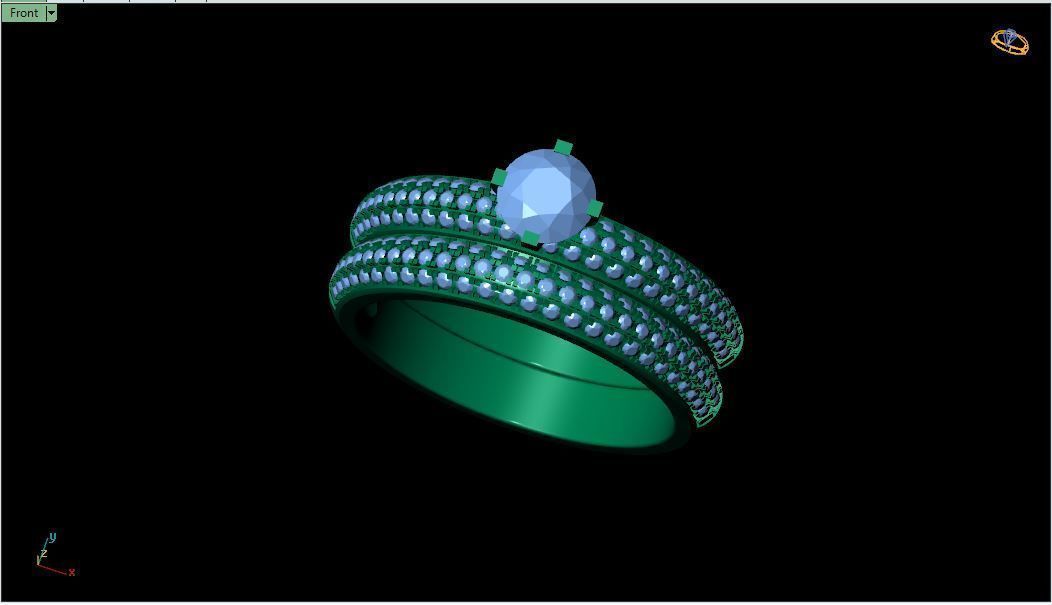 Set Wedding Ring 3d Model 3D print model_4