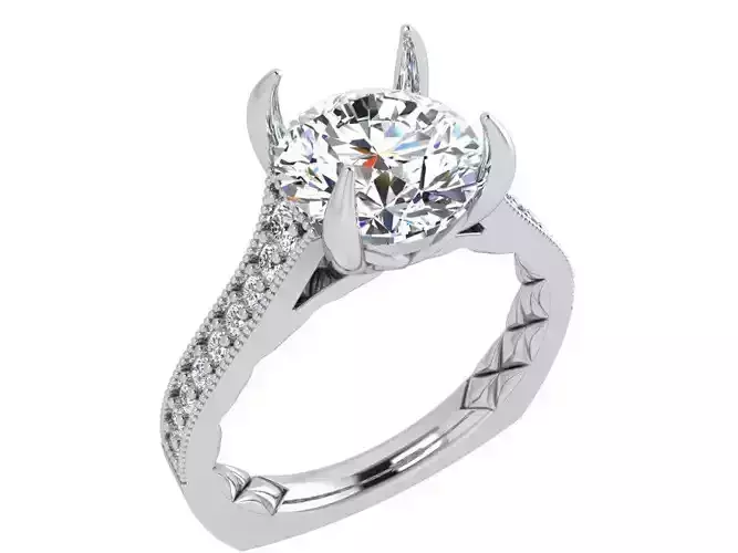 Diamond signet ring 3540 3D print model 