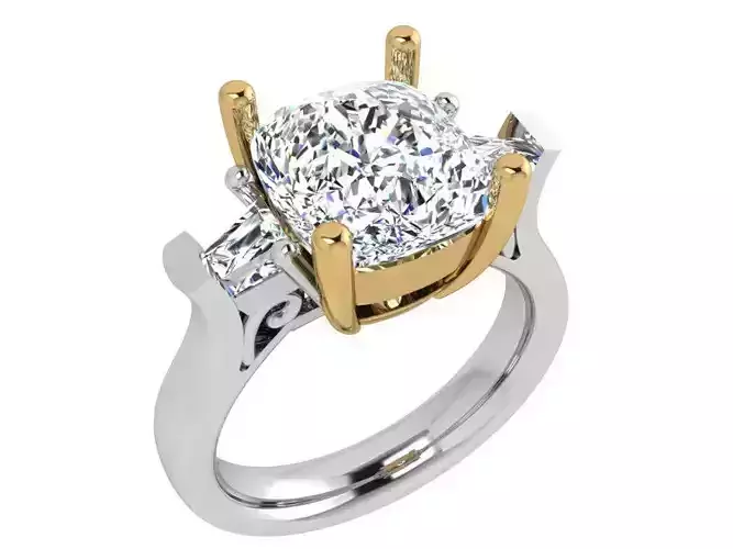 Big square stone chain ring 3543 3D print model 