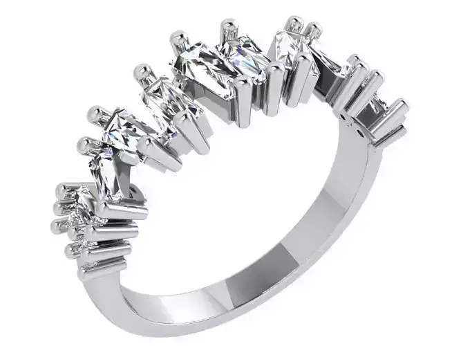 Zigzag diamond ring 3545 3D print model 