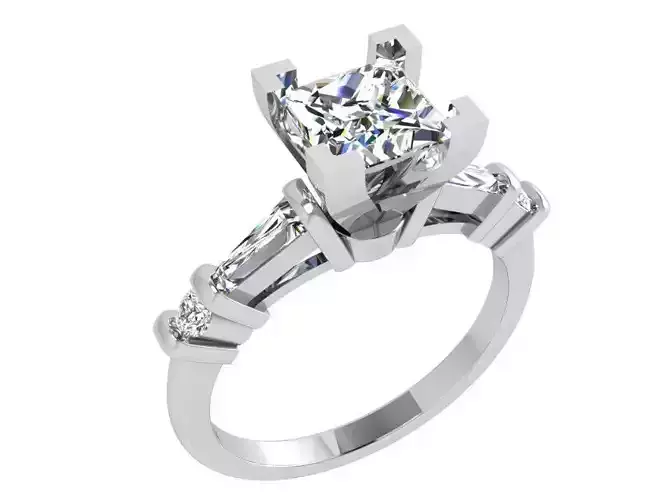 Nerrow chain diamond ring 3546 3D print model 