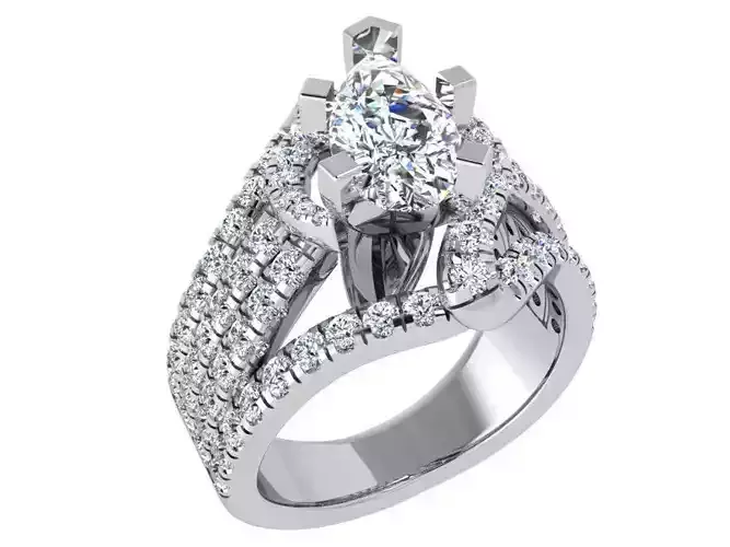 Peg Head Diamond Rope Ring 3547 3D print model 