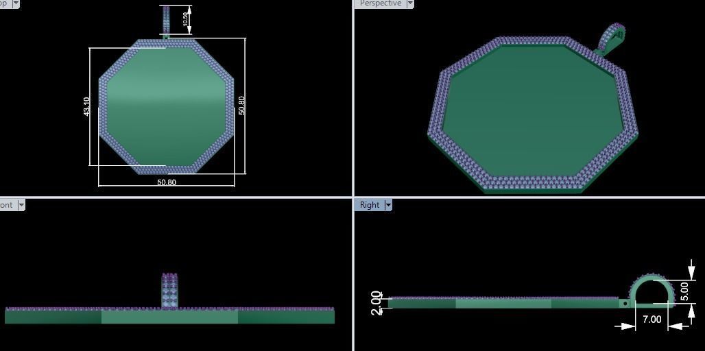 Photo Frame Pendant two INCH 3D print model_1