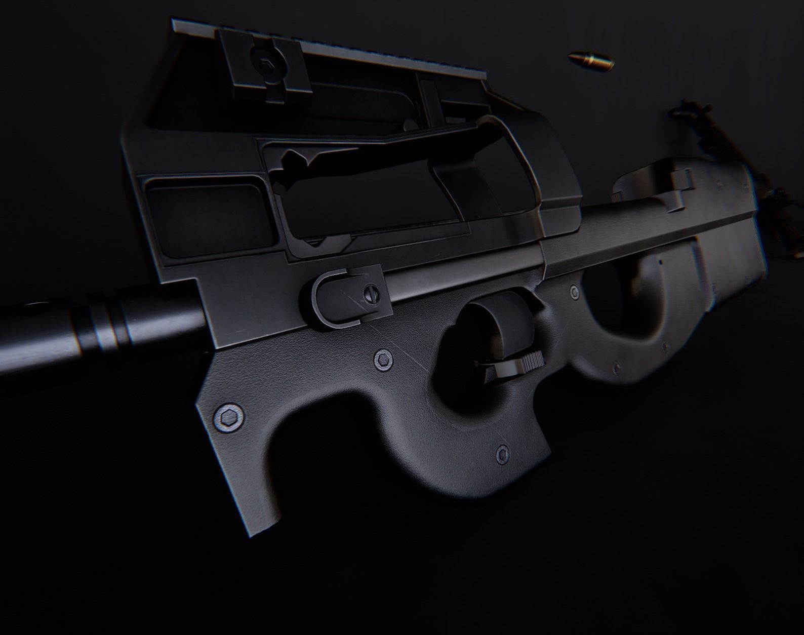 AAA P90 Game Ready PBR Low-poly 3D model_3
