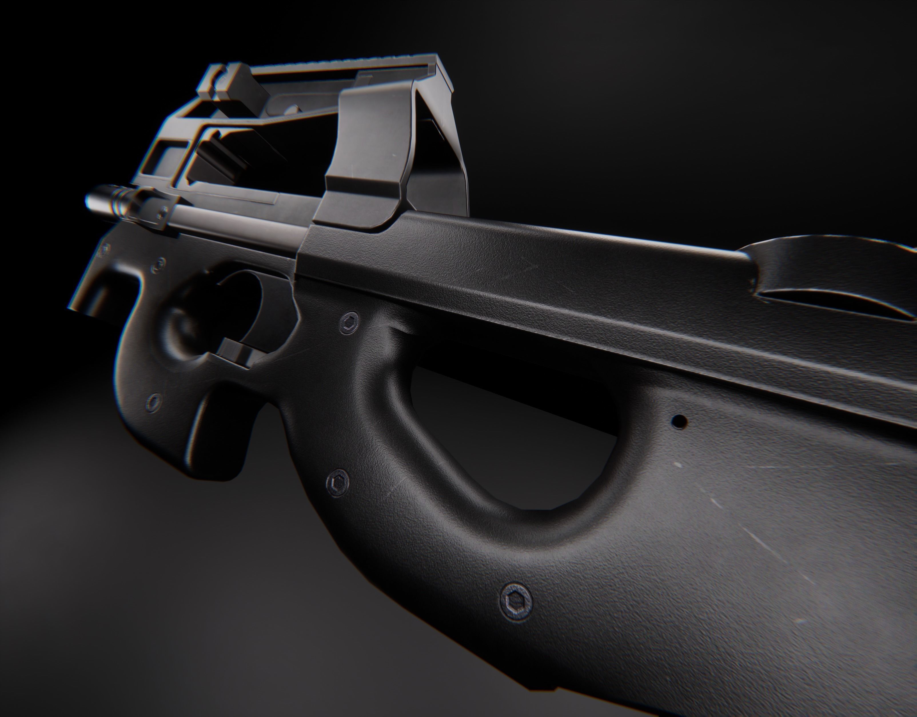 AAA P90 Game Ready PBR Low-poly 3D model_31