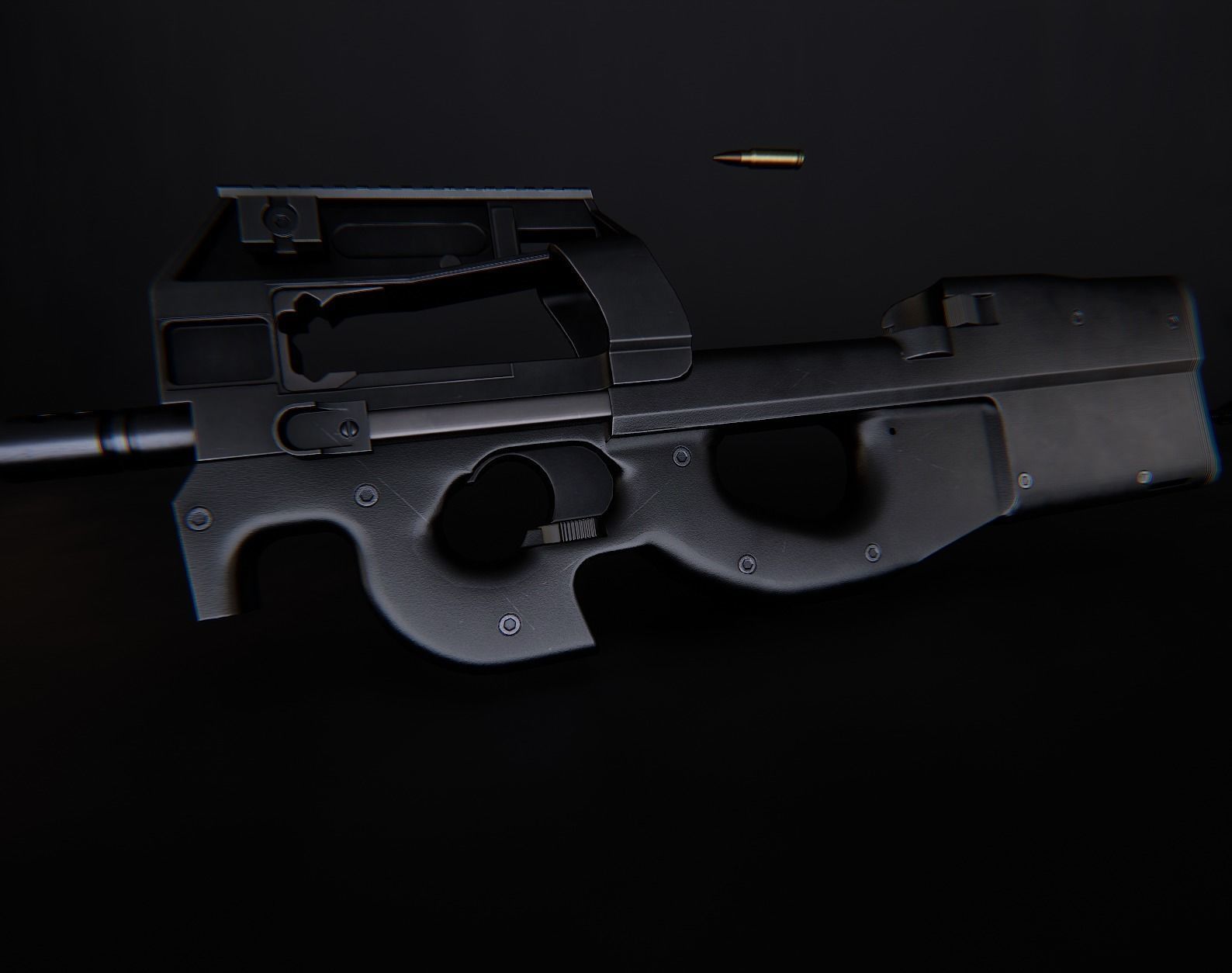 AAA P90 Game Ready PBR Low-poly 3D model_17