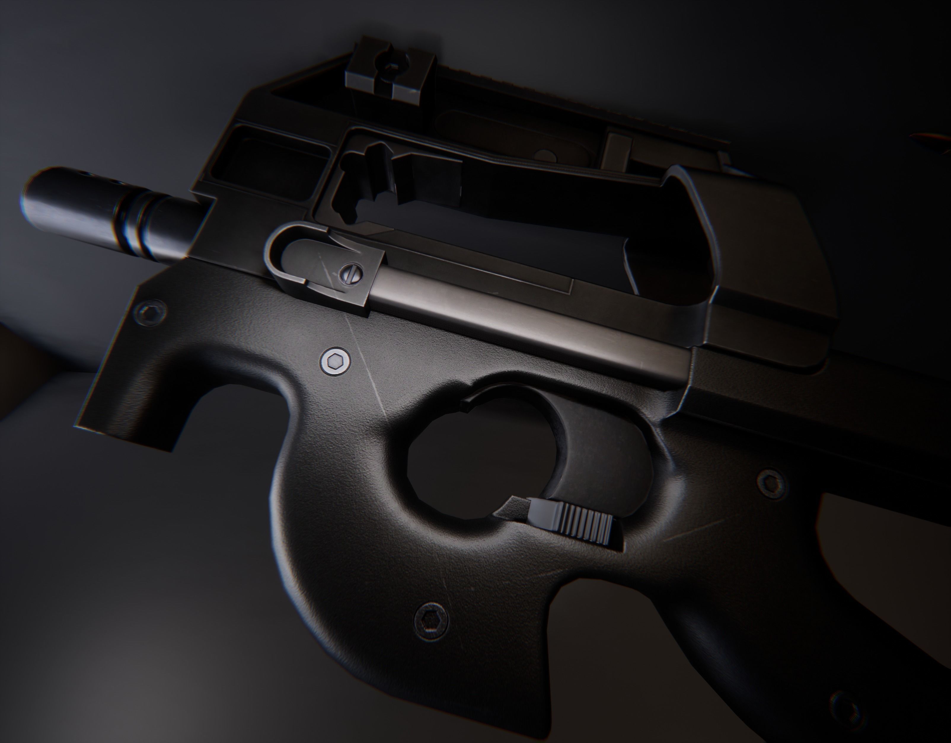 AAA P90 Game Ready PBR Low-poly 3D model_5