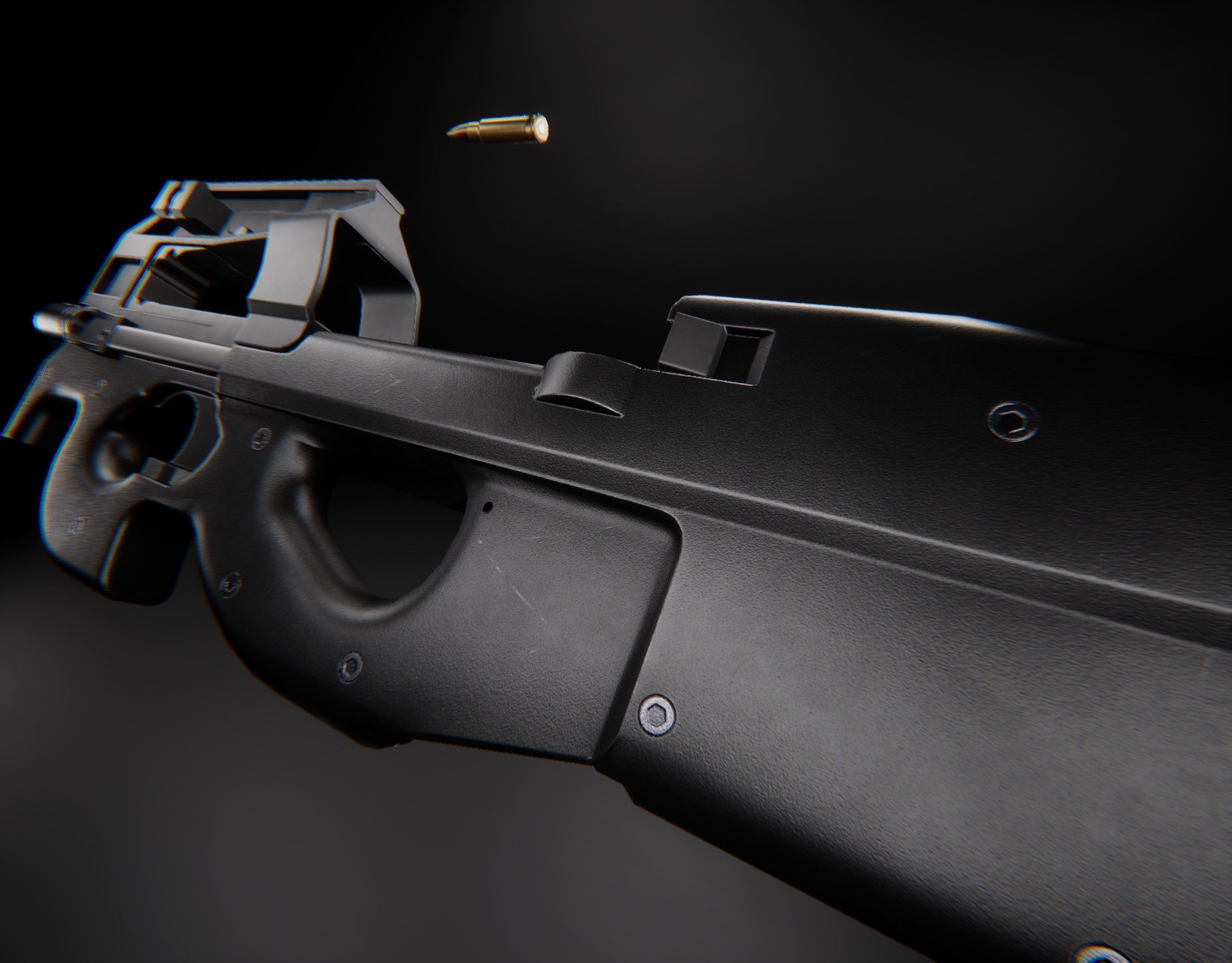 AAA P90 Game Ready PBR Low-poly 3D model_29