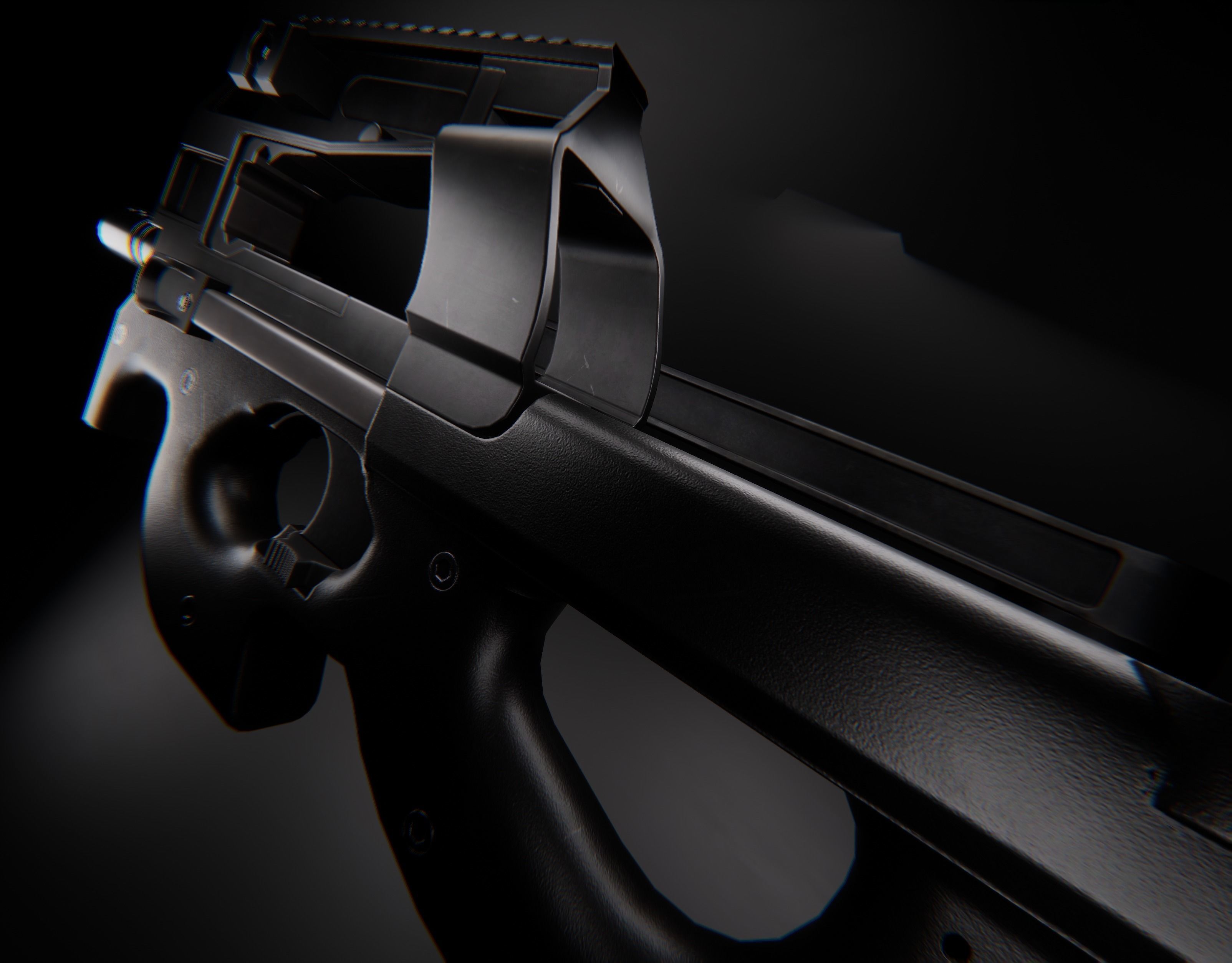 AAA P90 Game Ready PBR Low-poly 3D model_28