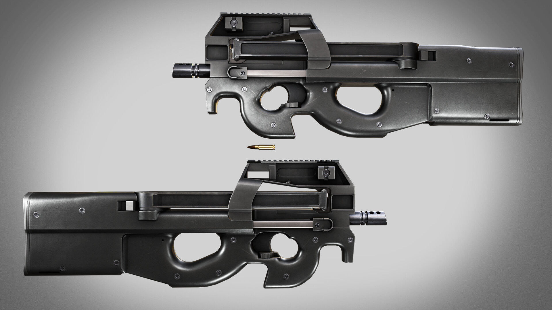 AAA P90 Game Ready PBR Low-poly 3D model_4