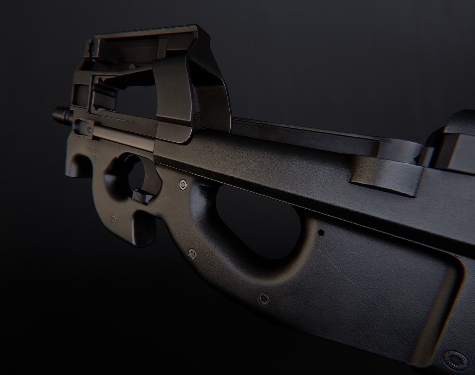 AAA P90 Game Ready PBR Low-poly 3D model_21