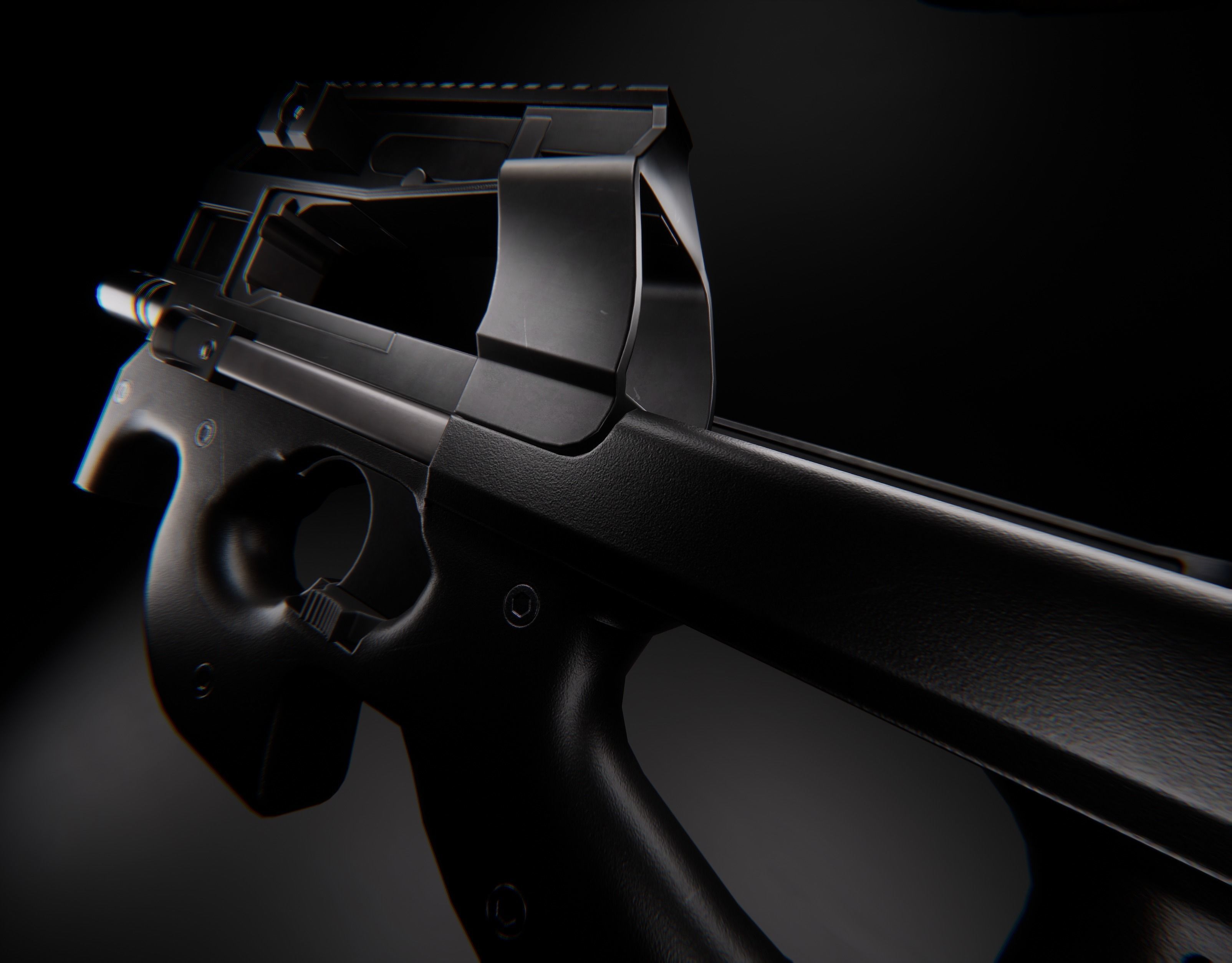 AAA P90 Game Ready PBR Low-poly 3D model_23