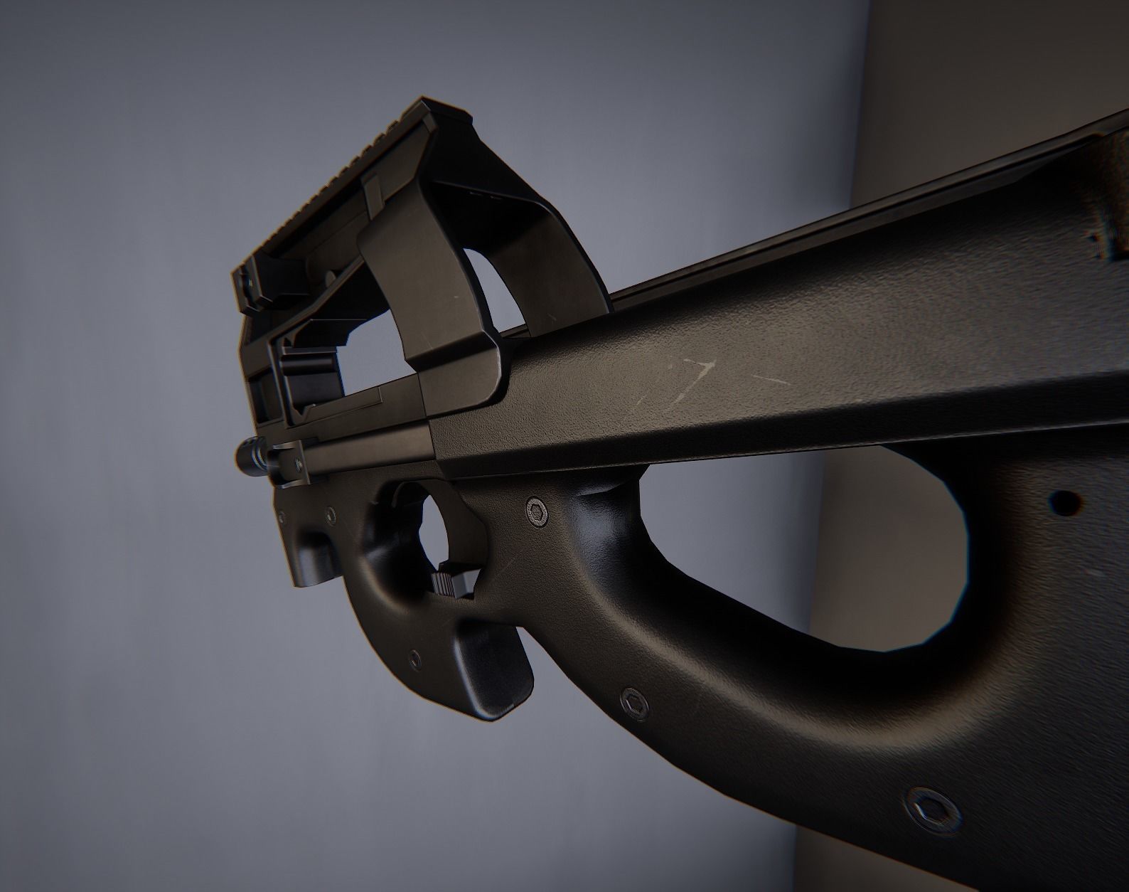 AAA P90 Game Ready PBR Low-poly 3D model_15
