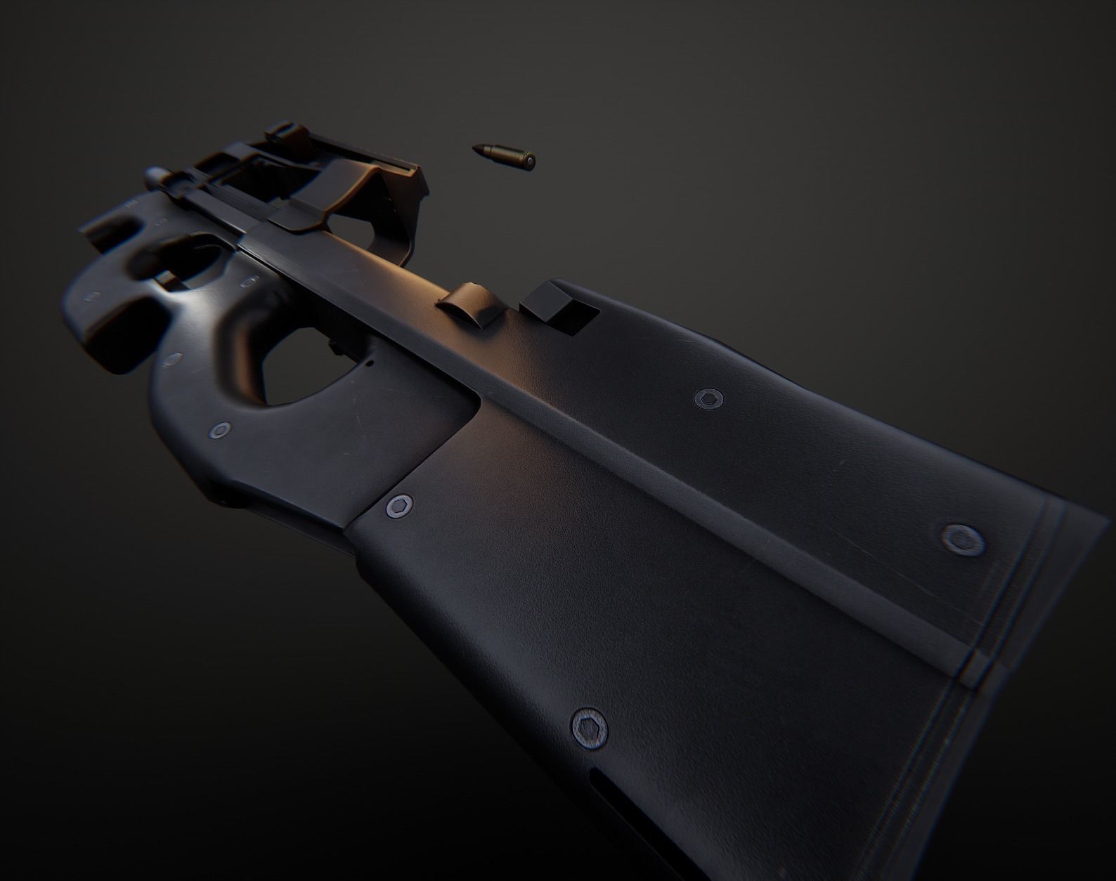 AAA P90 Game Ready PBR Low-poly 3D model_9
