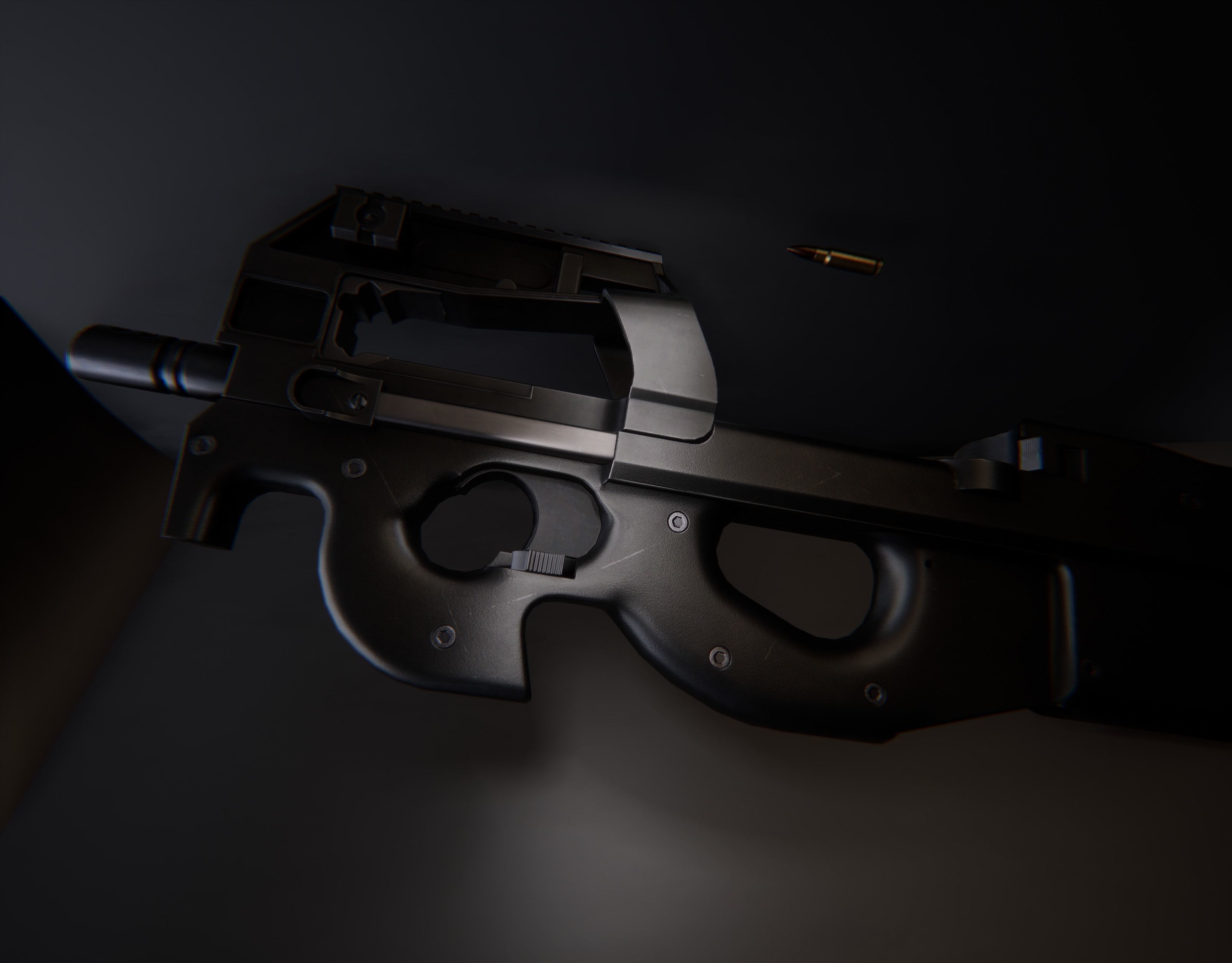 AAA P90 Game Ready PBR Low-poly 3D model_25