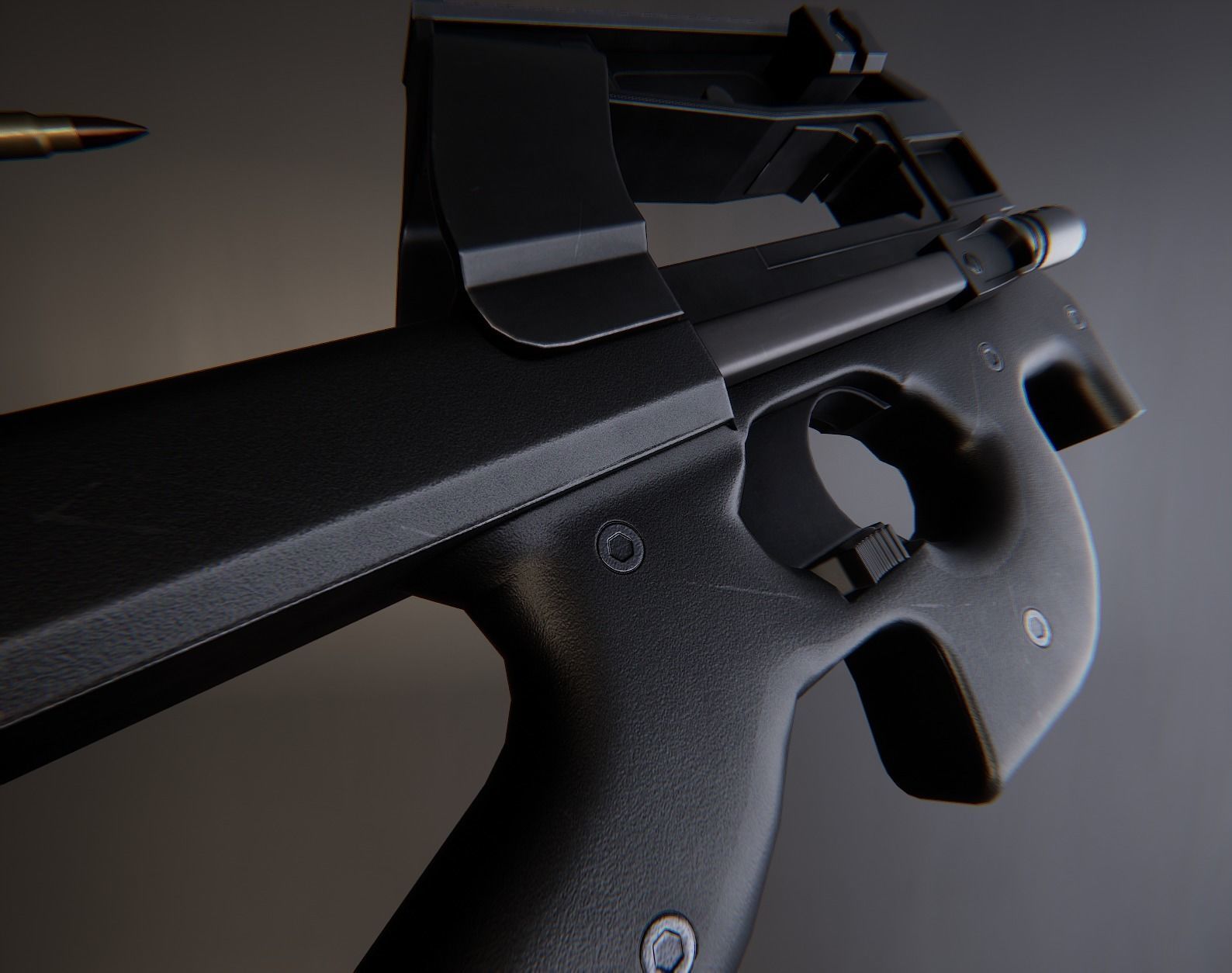 AAA P90 Game Ready PBR Low-poly 3D model_13