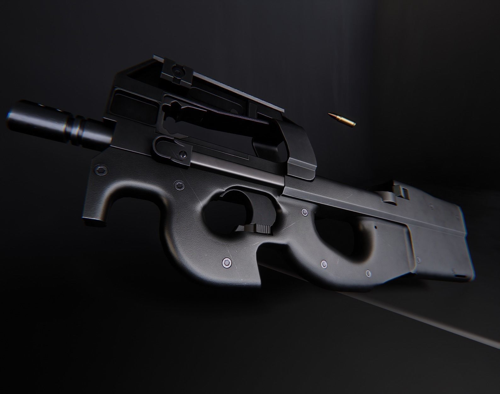 AAA P90 Game Ready PBR Low-poly 3D model_1
