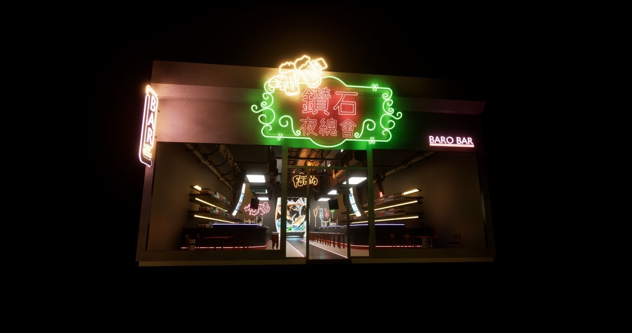 Cyberpunk Bar 3D model_7