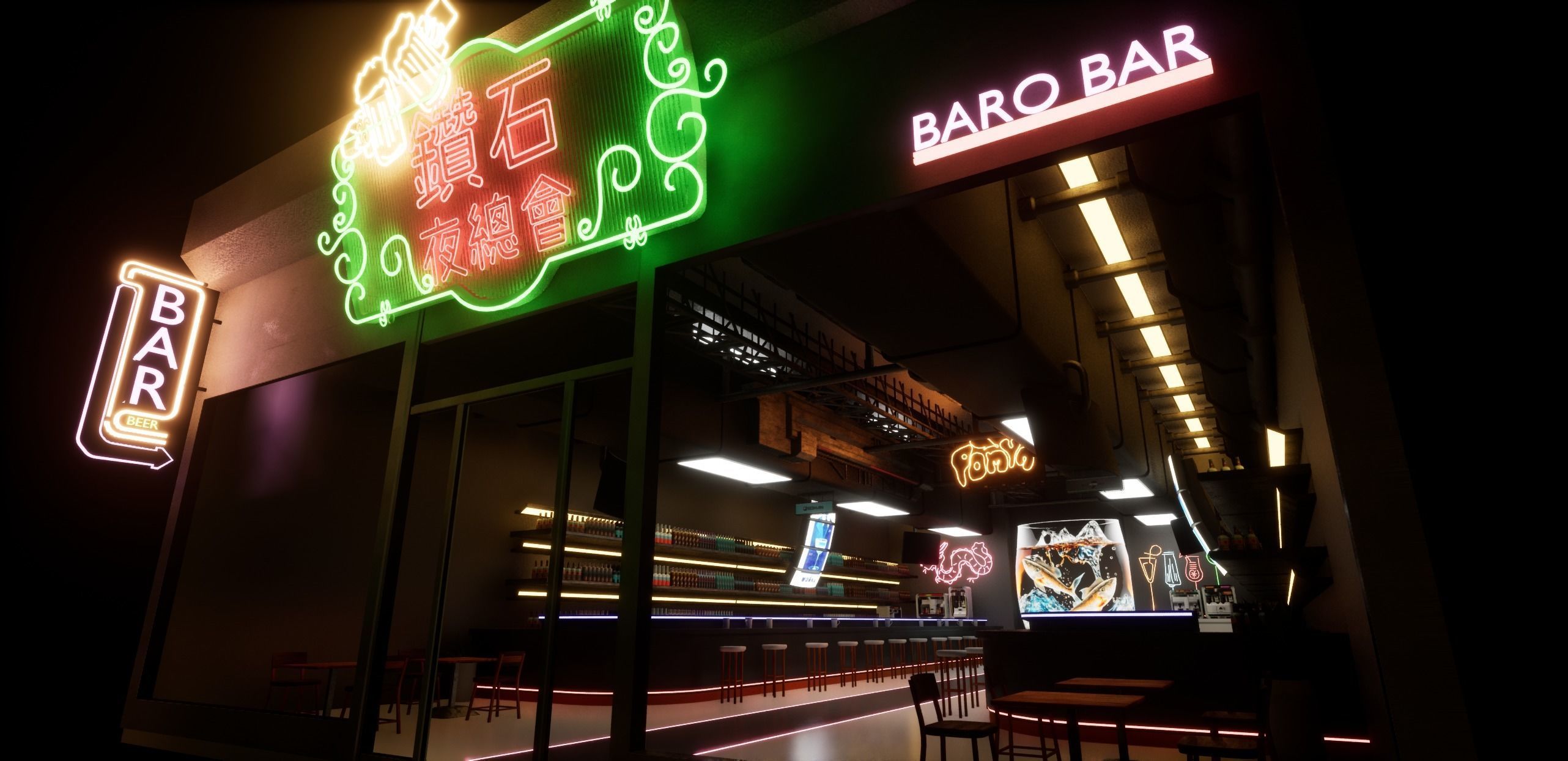Cyberpunk Bar 3D model_10