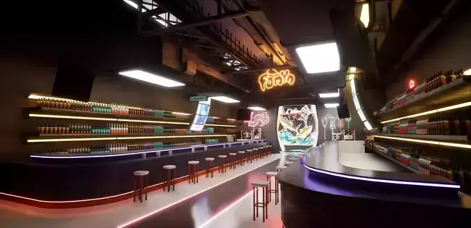 Cyberpunk Bar 3D model