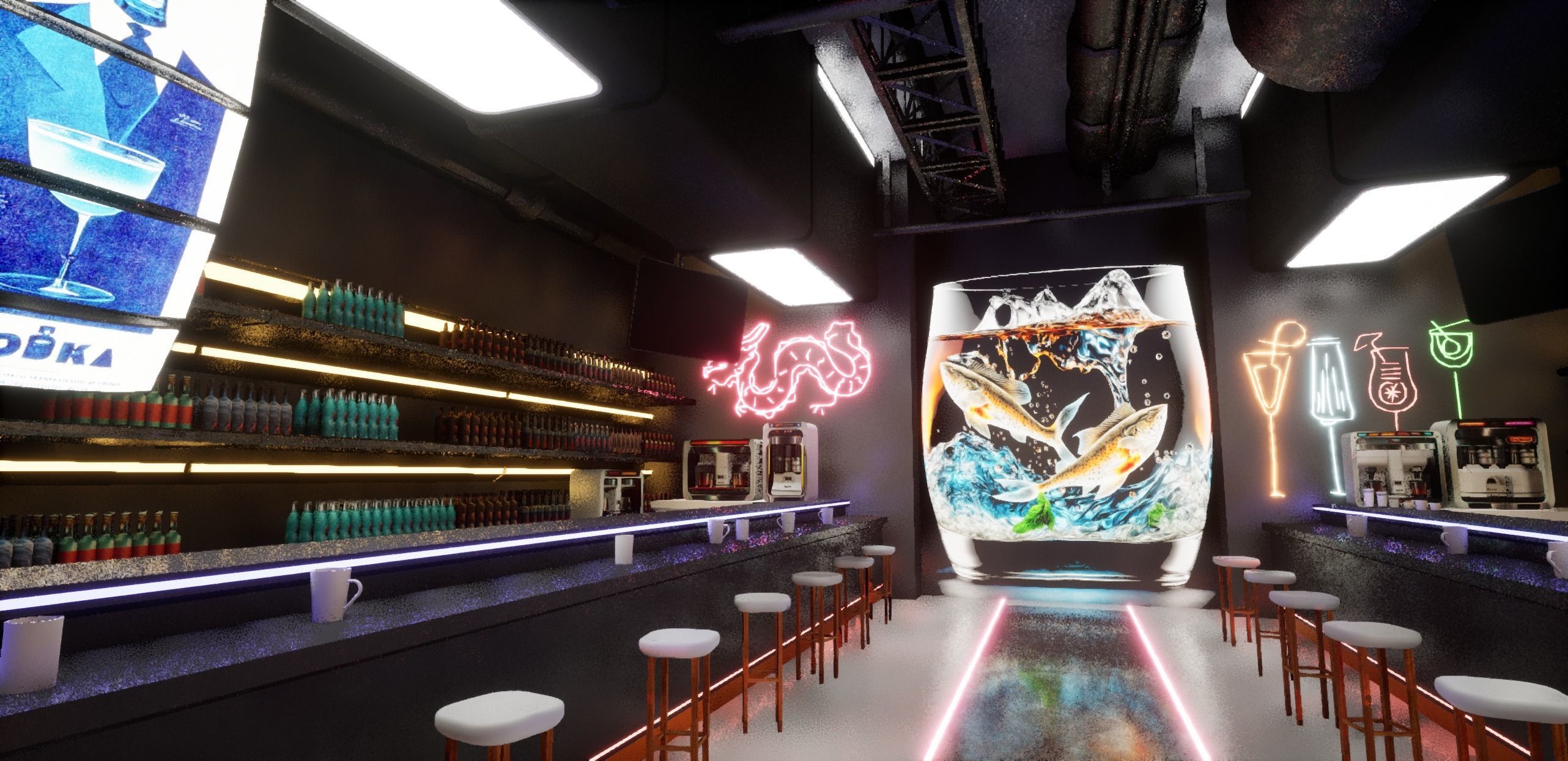 Cyberpunk Bar 3D model_11