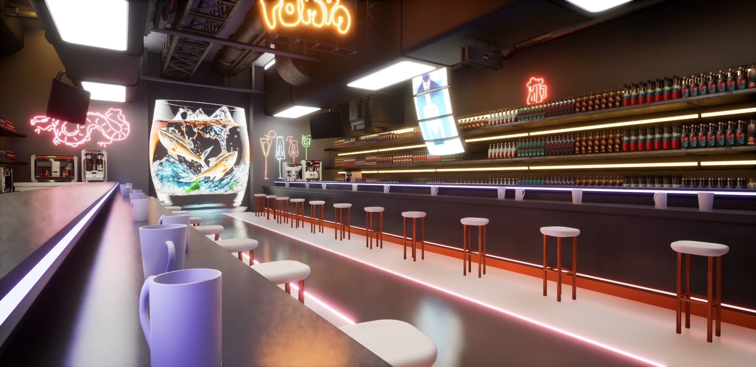 Cyberpunk Bar 3D model_15