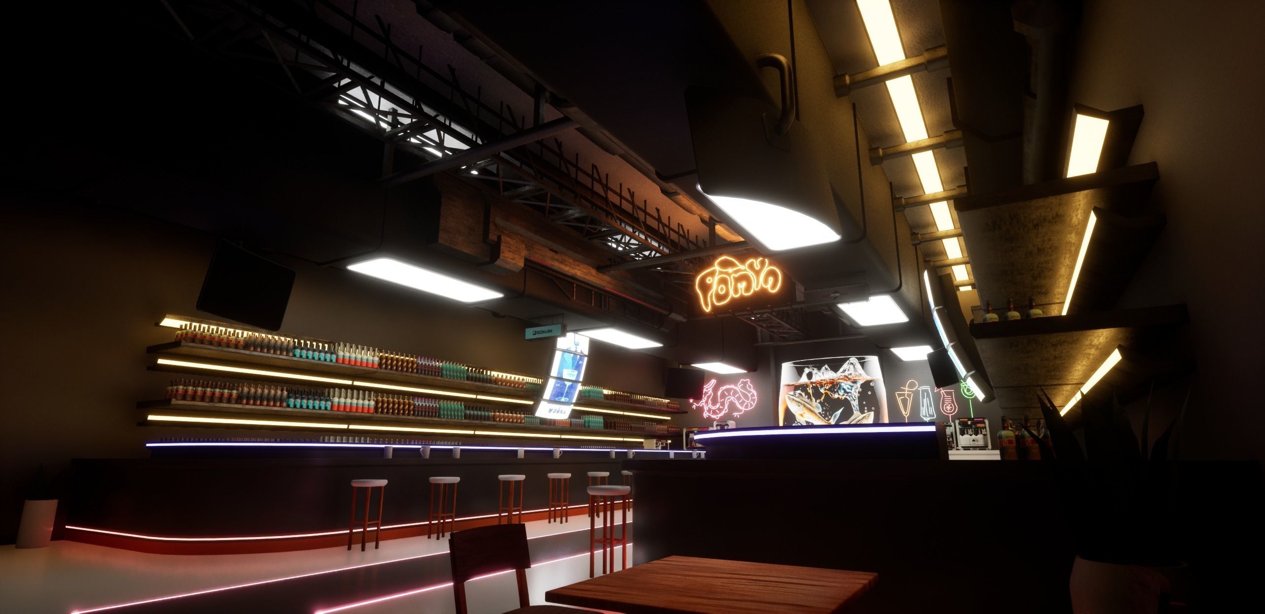 Cyberpunk Bar 3D model_13