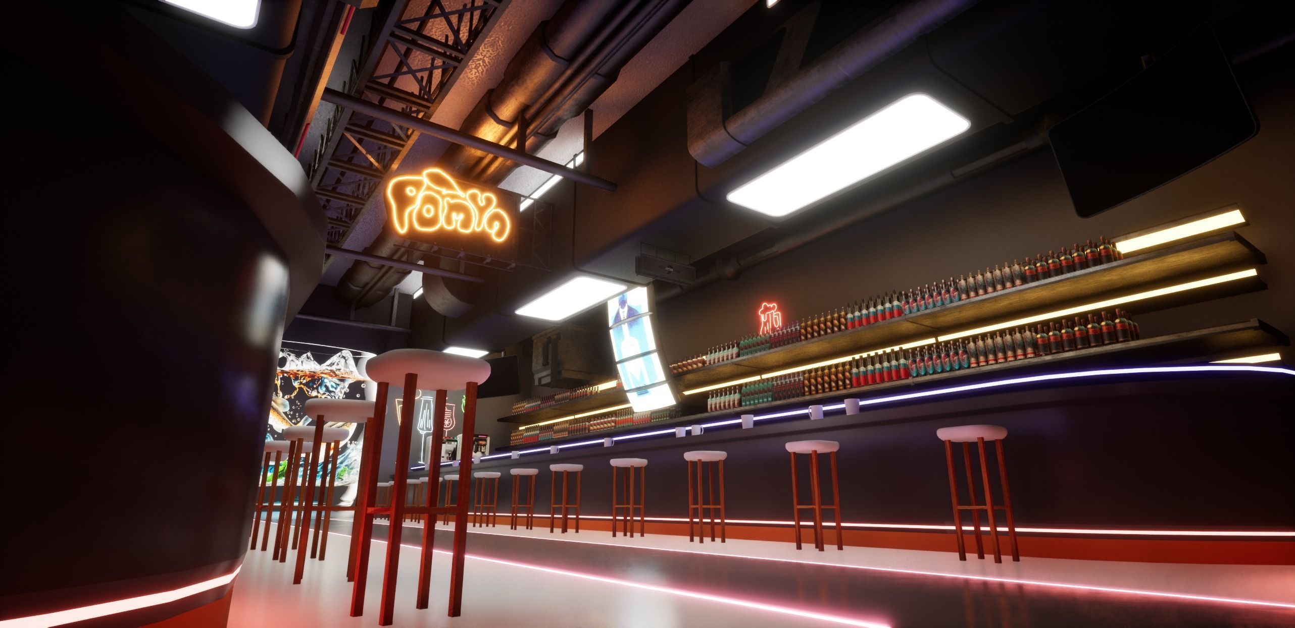 Cyberpunk Bar 3D model_12