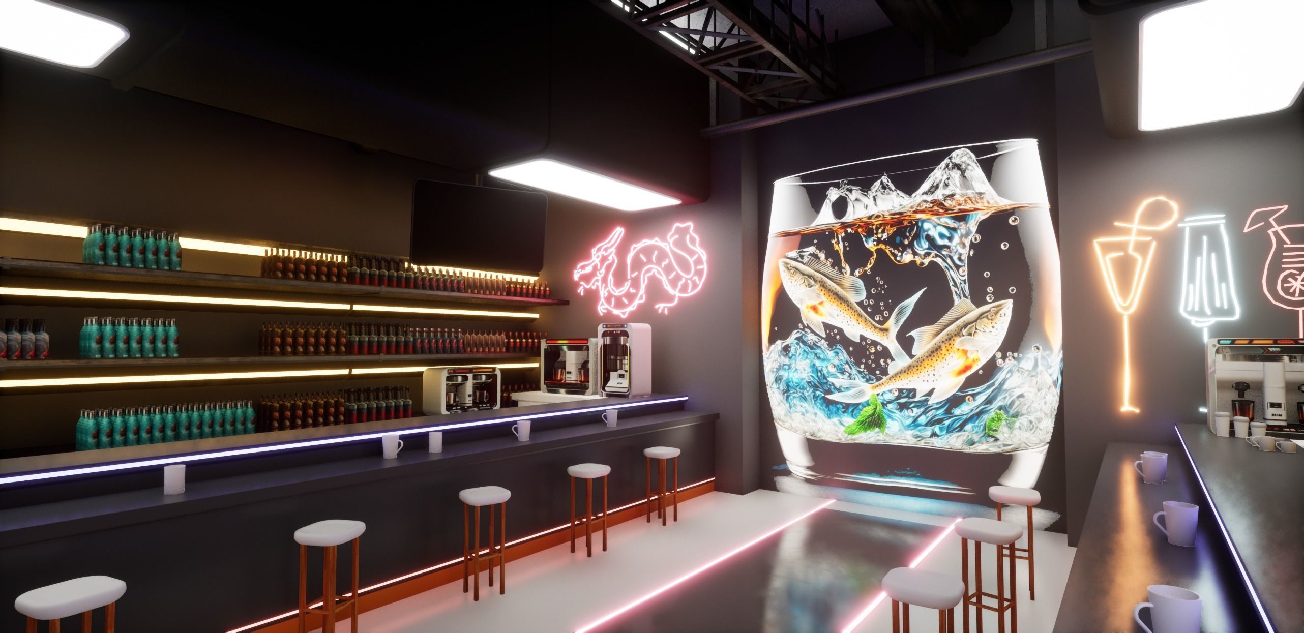 Cyberpunk Bar 3D model_4