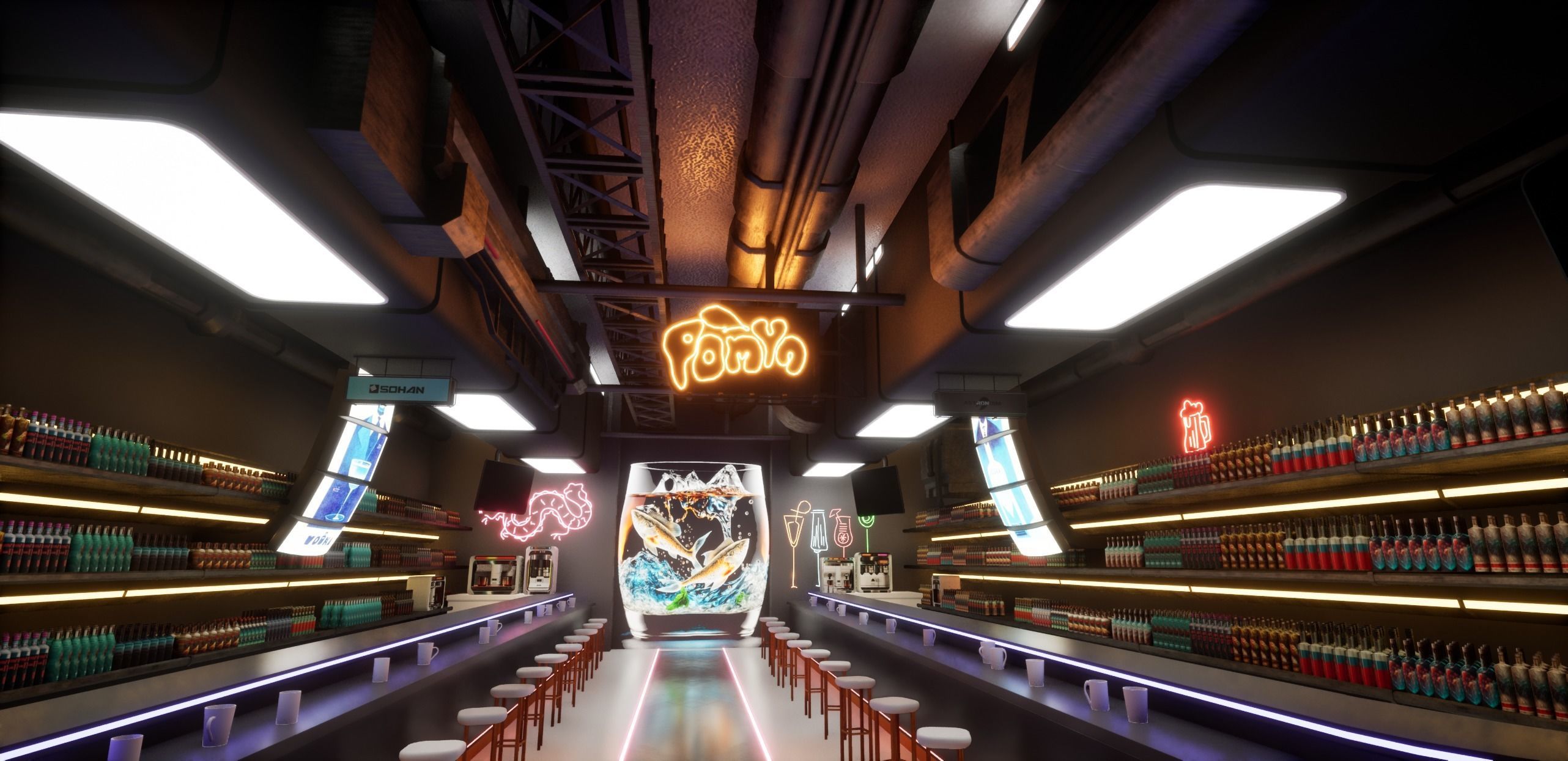 Cyberpunk Bar 3D model_5
