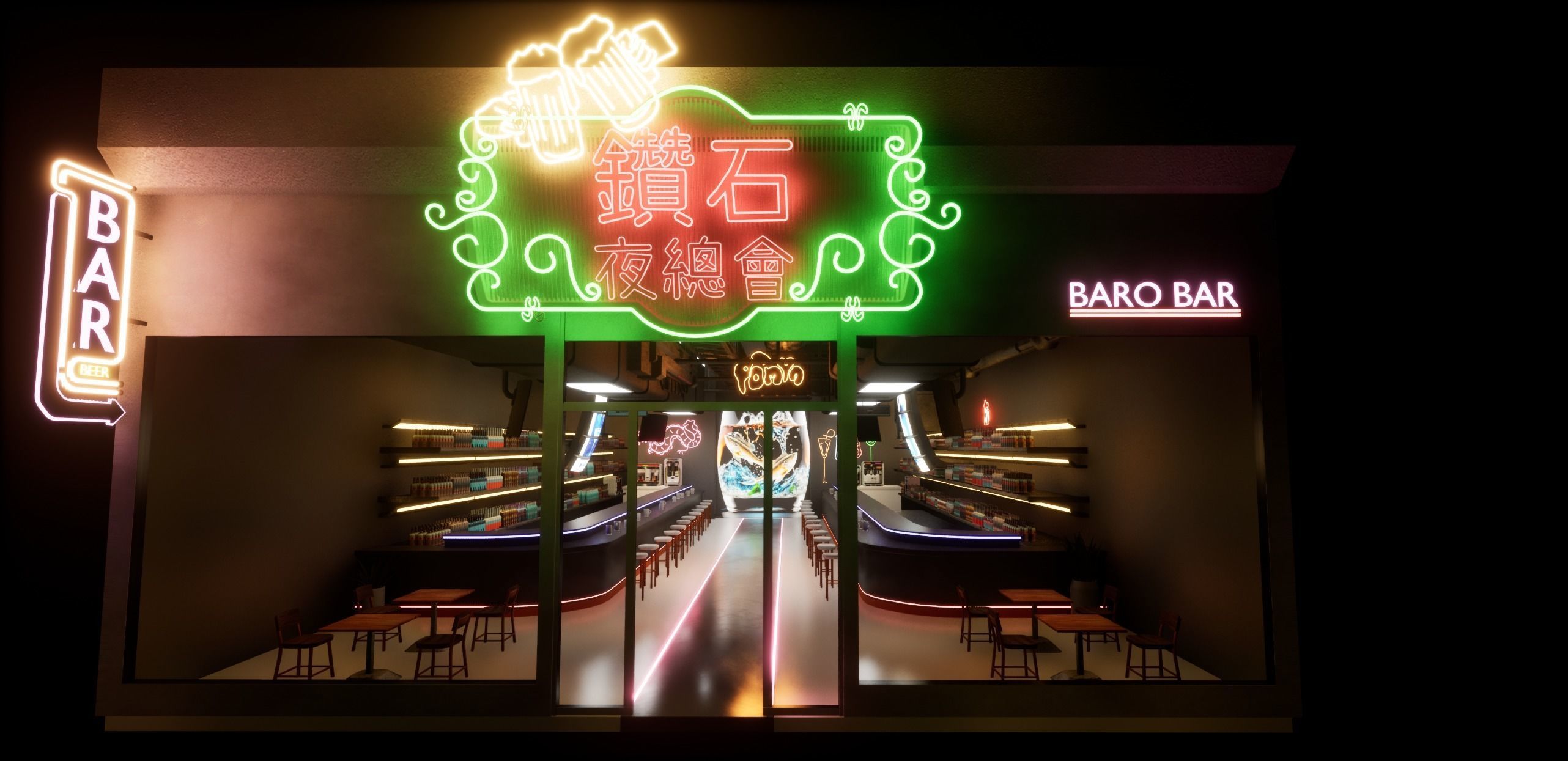 Cyberpunk Bar 3D model_16