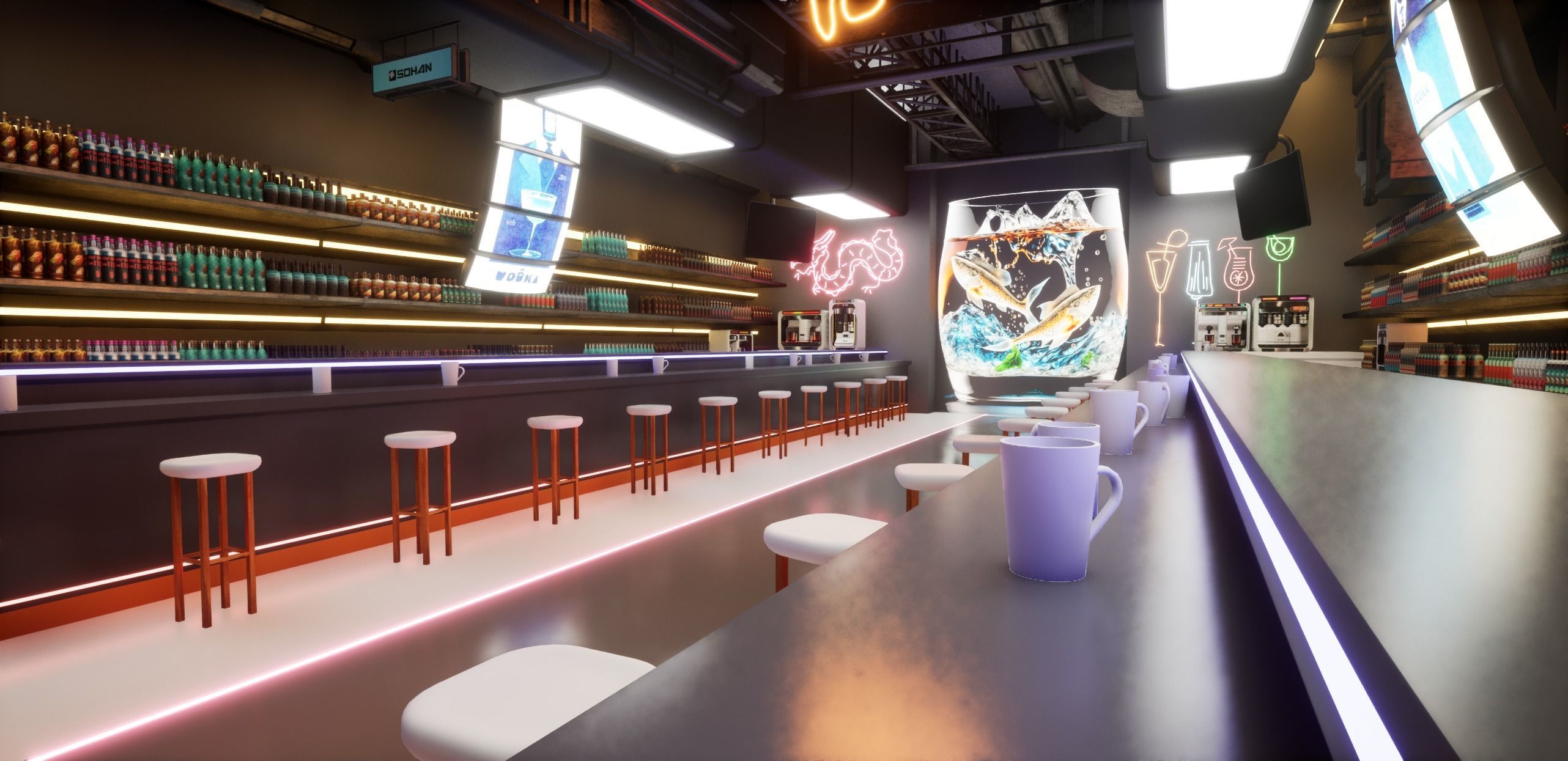 Cyberpunk Bar 3D model_17