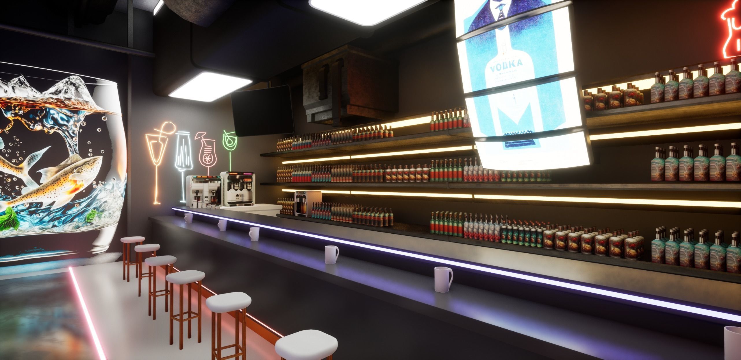 Cyberpunk Bar 3D model_3